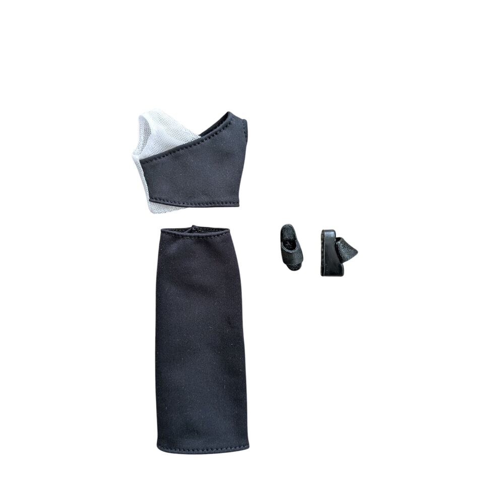 Barbie Looks Doll #3 Petite GXB29 Outfit Black Skirt Top and Shoes No Doll
